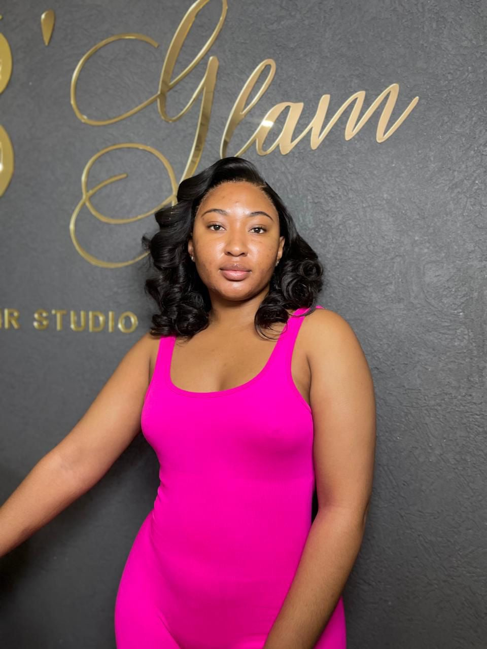 14” Frontal long bob curled